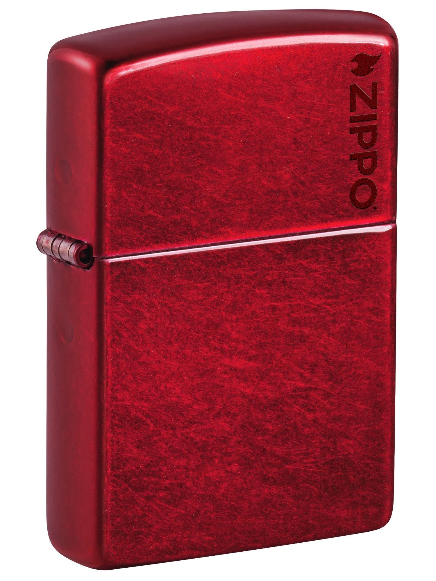 Zippo Lighter: Candy Apple Red with Zippo Logo - 21063ZL