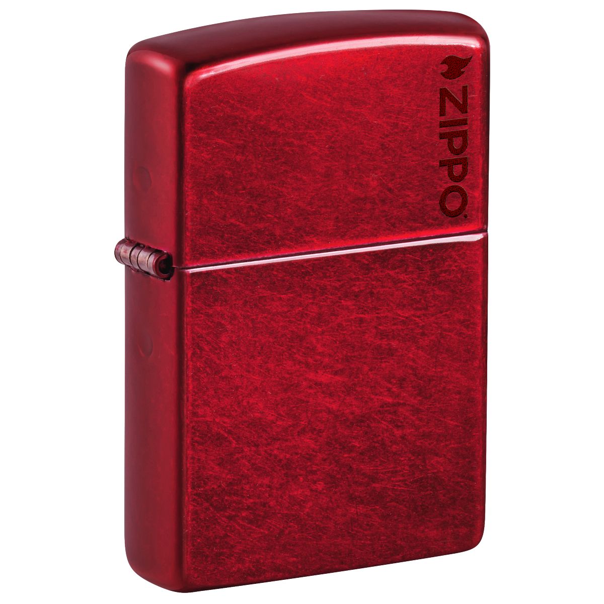 Zippo Lighter: Candy Apple Red with Zippo Logo - 21063ZL