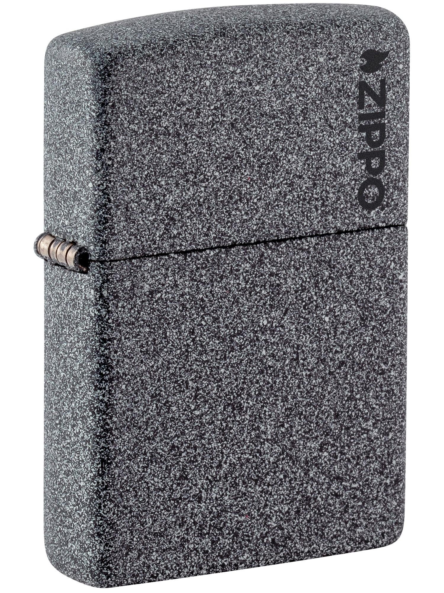 Zippo Lighter: Iron Stone with Zippo Logo - 211ZL