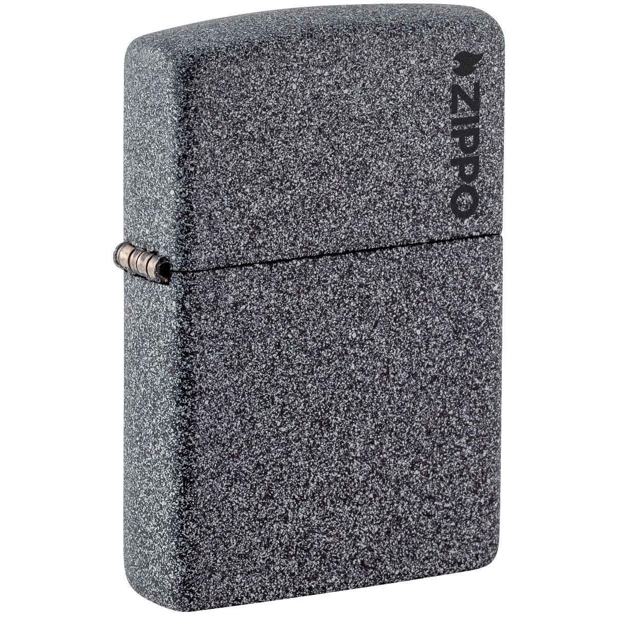 Zippo Lighter: Iron Stone with Zippo Logo - 211ZL