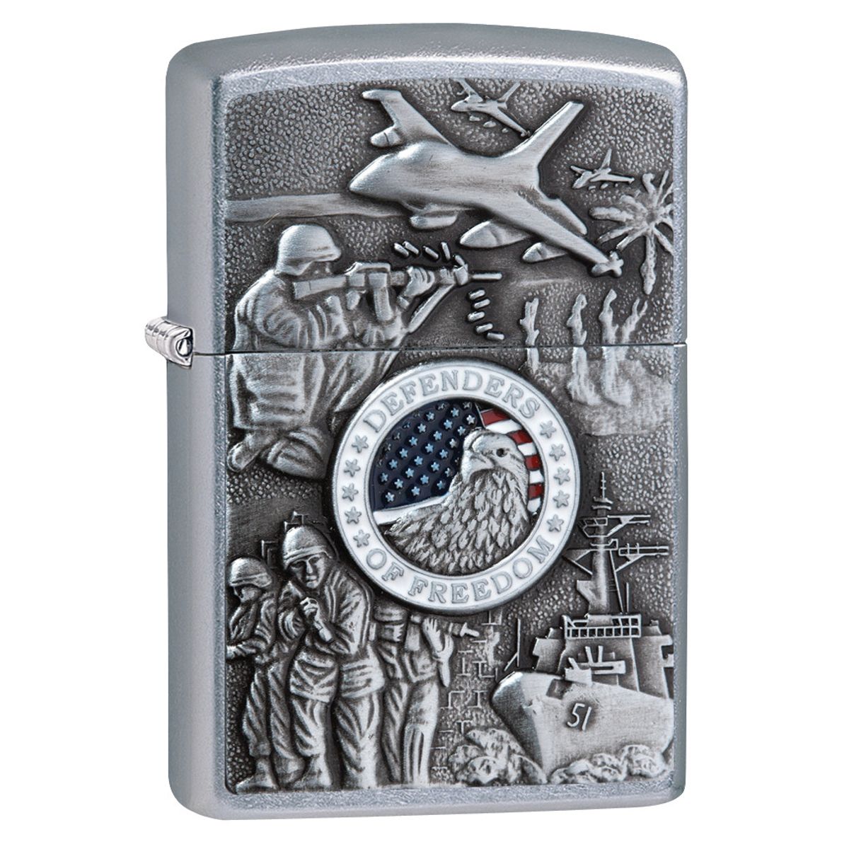 Zippo Lighter: Joined Forces Emblem - Street Chrome 24457