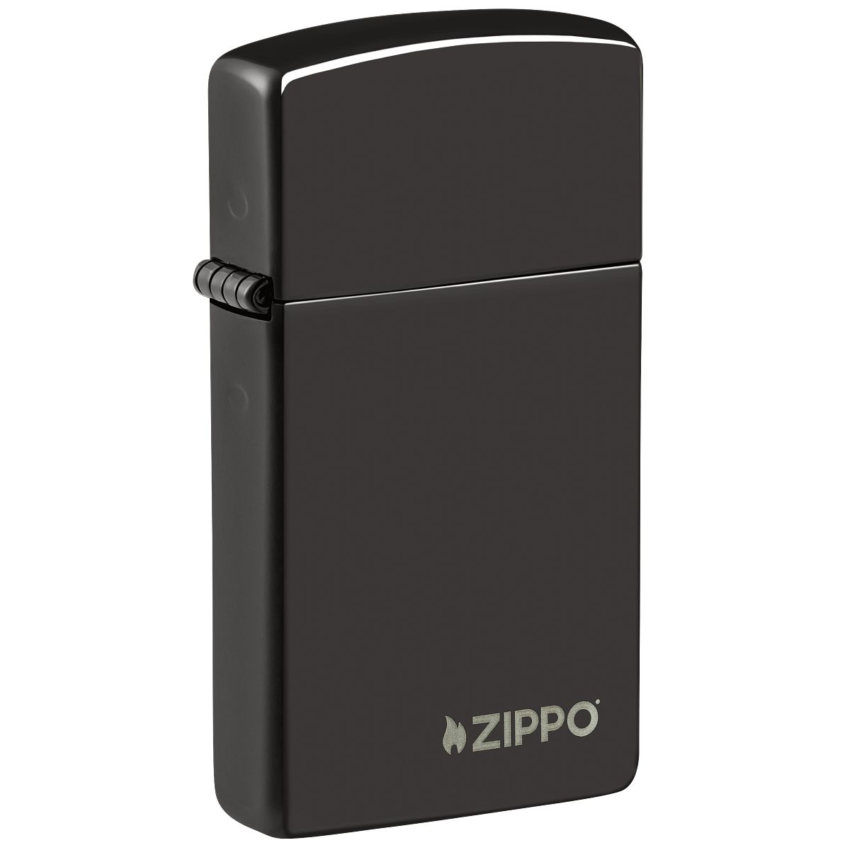 Zippo Lighter: Slim with Zippo Logo - Ebony 28123ZL