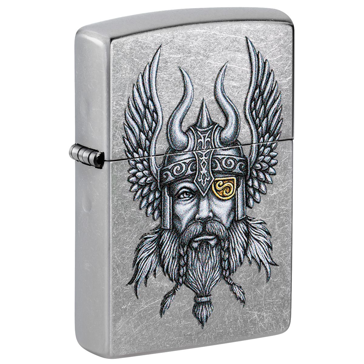 Zippo Lighter: Viking Warrior - Street Chrome 29871