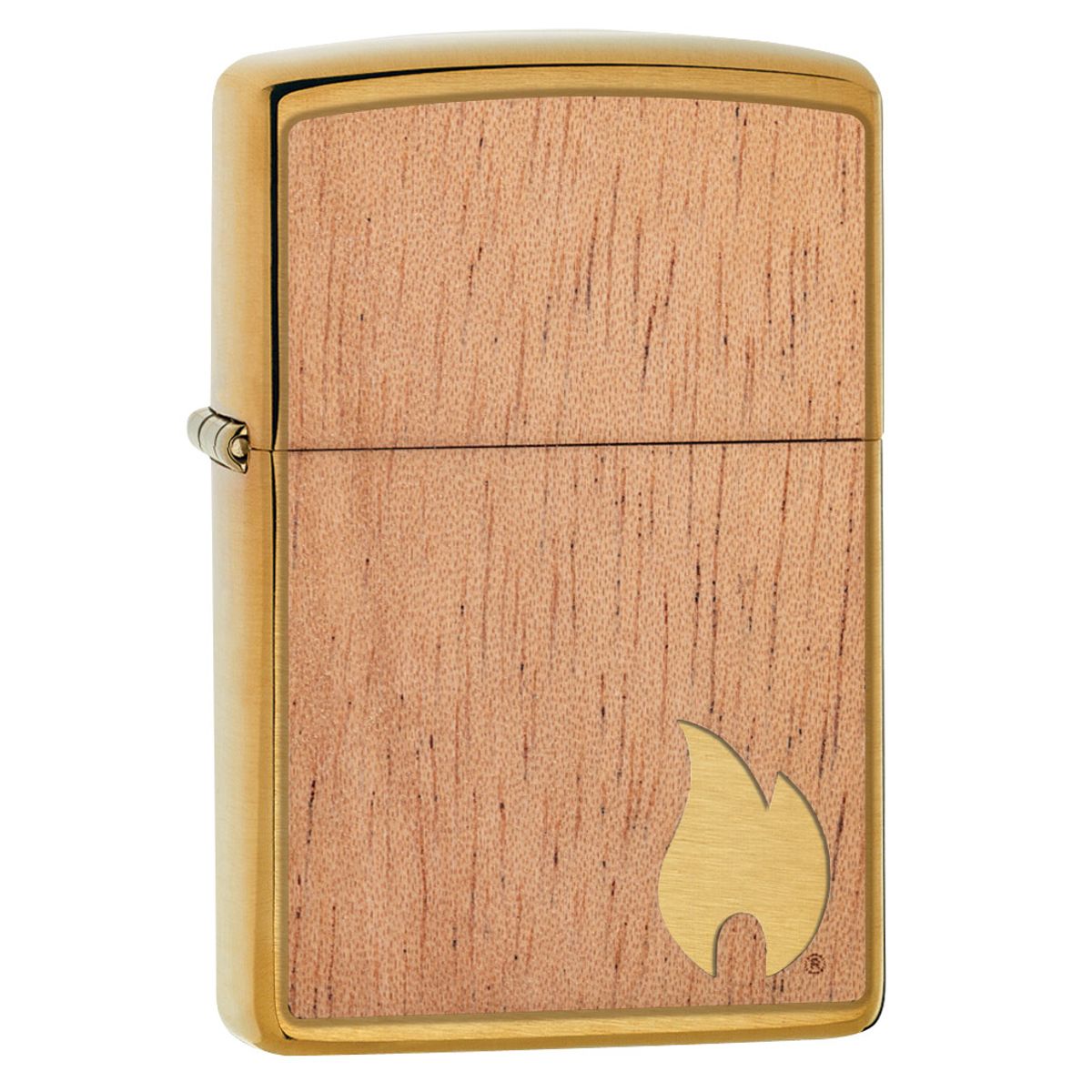Zippo Lighter: Woodchuck Flame - Brushed Brass 29901