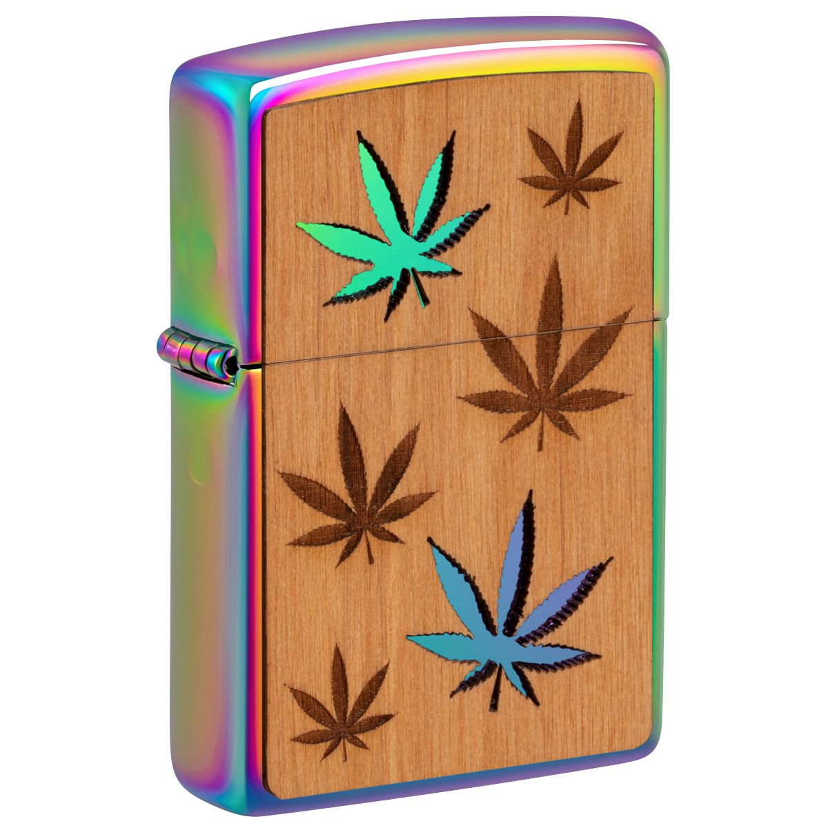 Zippo Lighter: Woodchuck Weed Leaves - Spectrum 29903