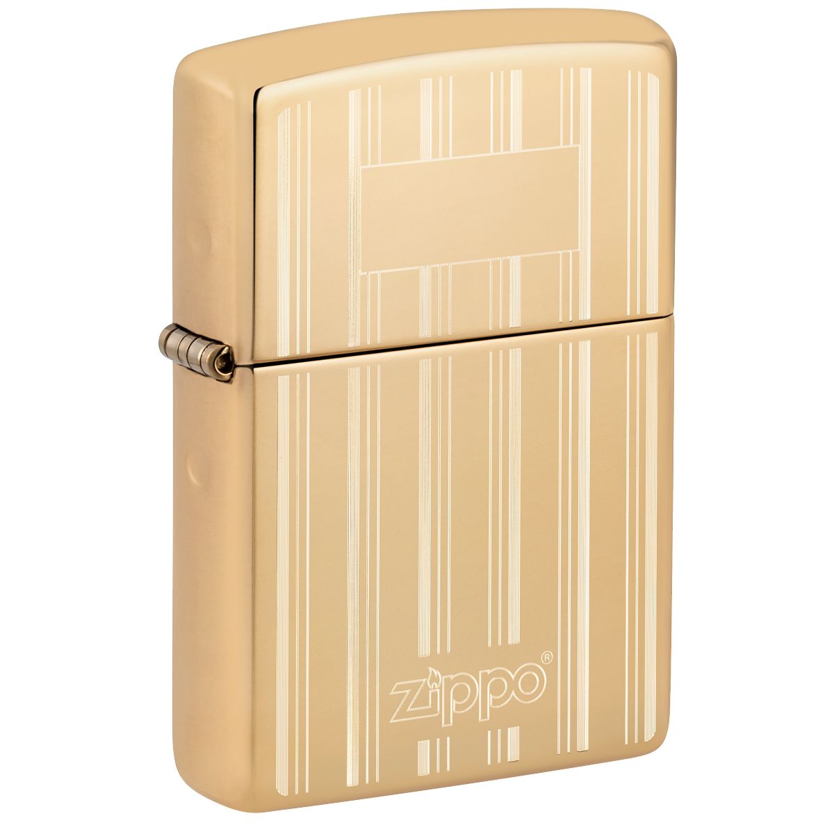 Zippo Lighter: Engraved Lines - High Polish Brass 46011