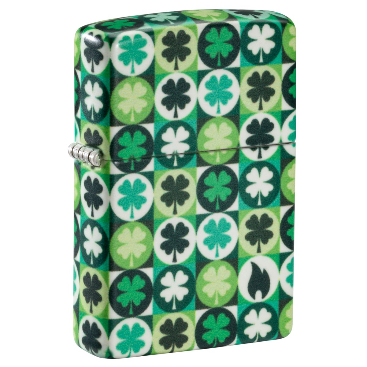 Zippo Lighter: Four-leaf Clovers - Glow-in-the-Dark Green 46015