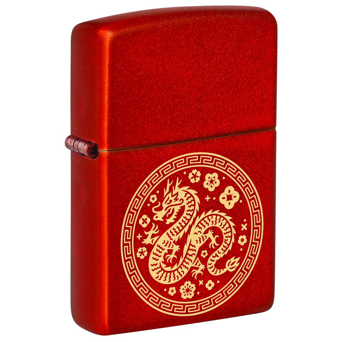 Zippo Lighter: Chinese Year of the Dragon, Engraved - Metallic Red 46098
