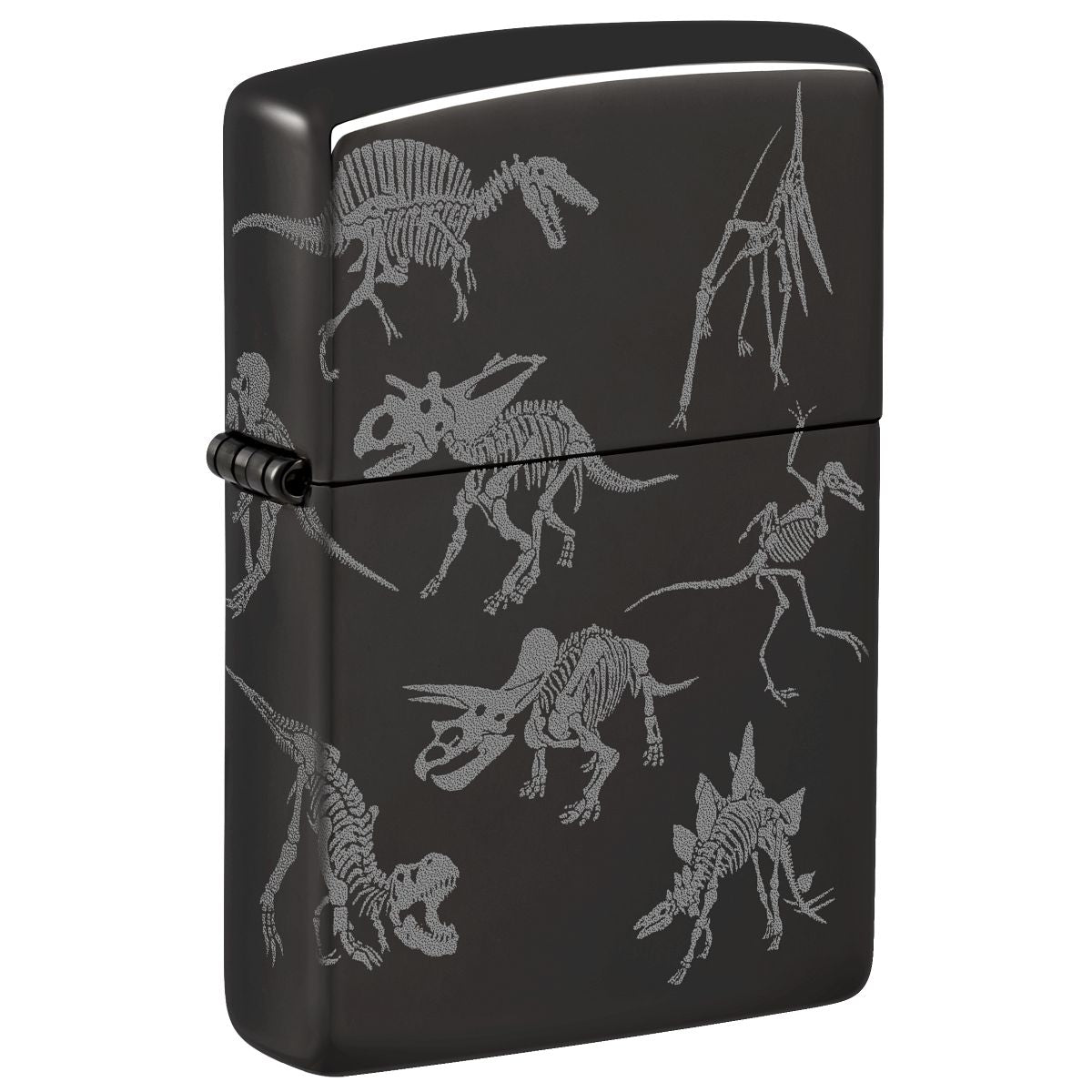 Zippo Lighter: Dinosaur Skeletons, Photo 360 - High Polish Black 46111