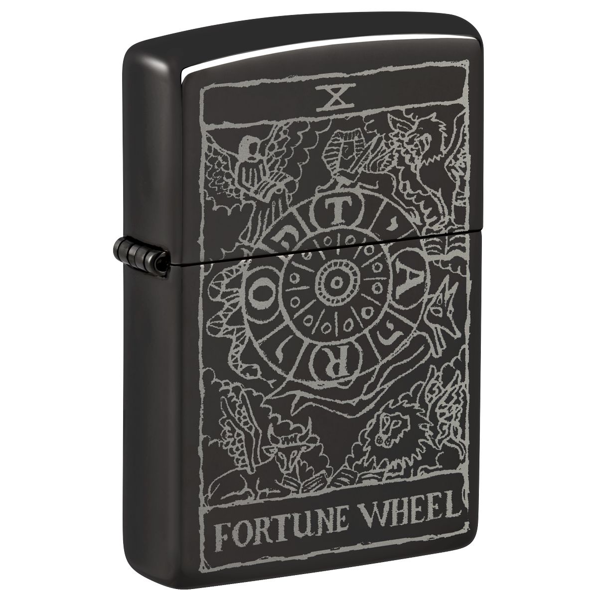 Zippo Lighter: Fortune Wheel - High Polish Black 46138