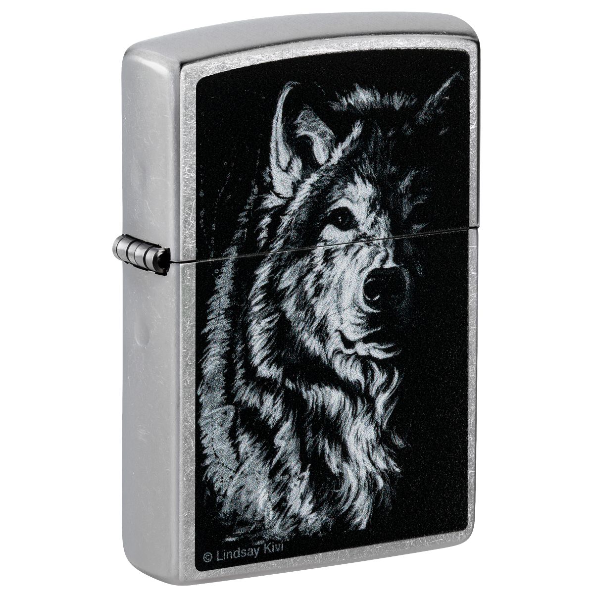 Zippo Lighter: Shadow Wolf by Lindsay Kivi - Street Chrome 46149