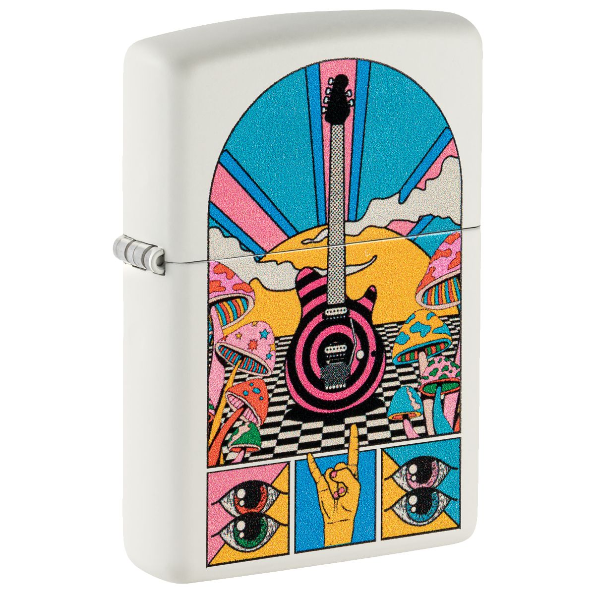 Zippo Lighter: Retro Music Design - White Matte 46167