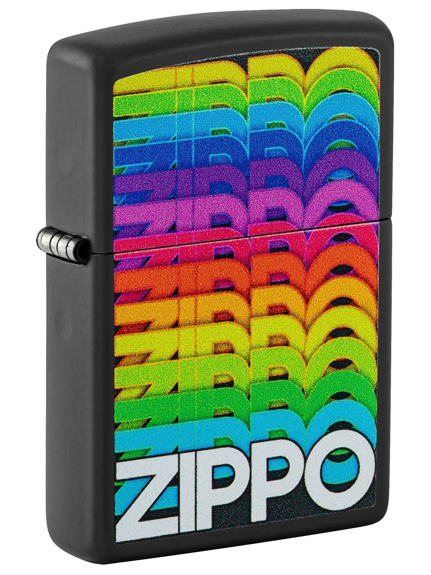 Zippo Lighter: Techno Zippo Design - Black Matte 46234