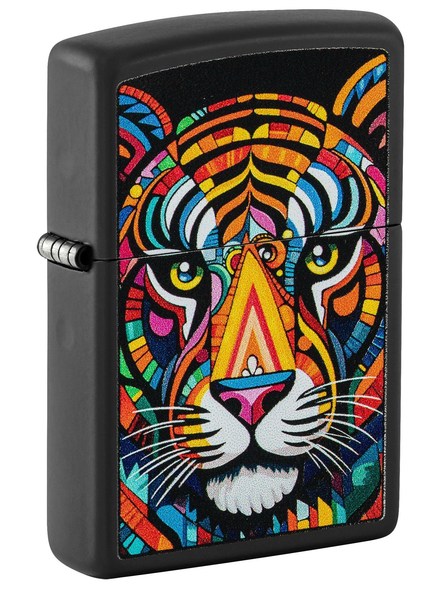 Zippo Lighter: Tiger Stripes - Black Matte 46235