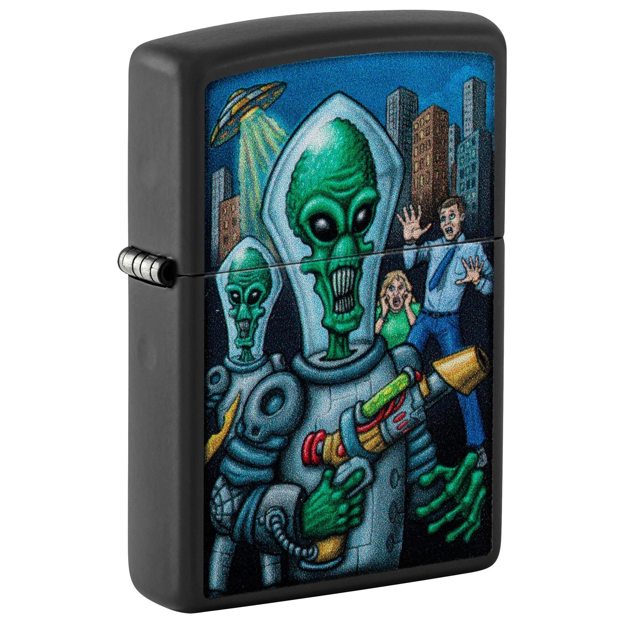 Zippo Lighter: Alien Attack - Black Matte 46250