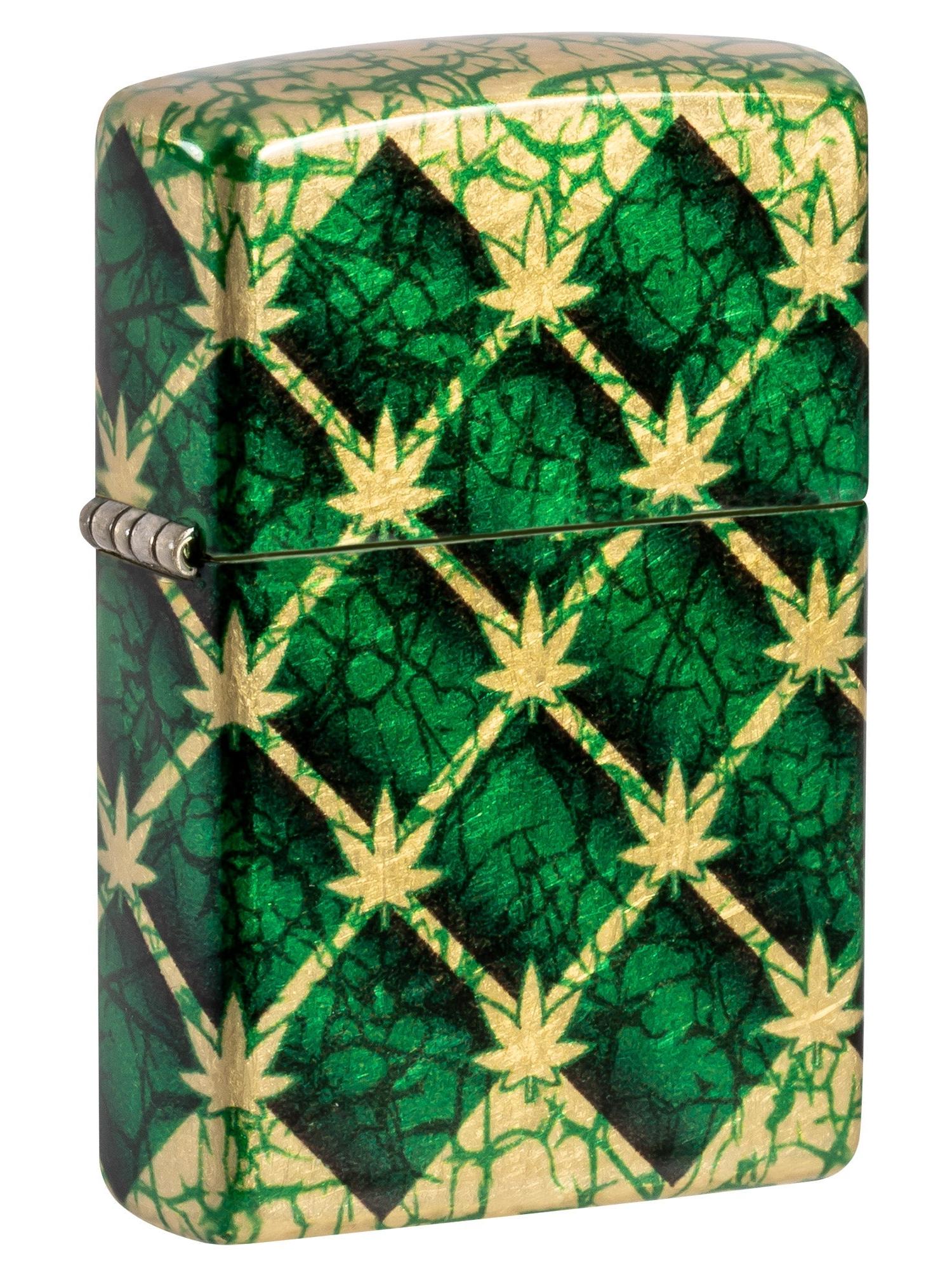 Zippo Lighter: Argyle Weed Leaves - 540 Fusion 46265