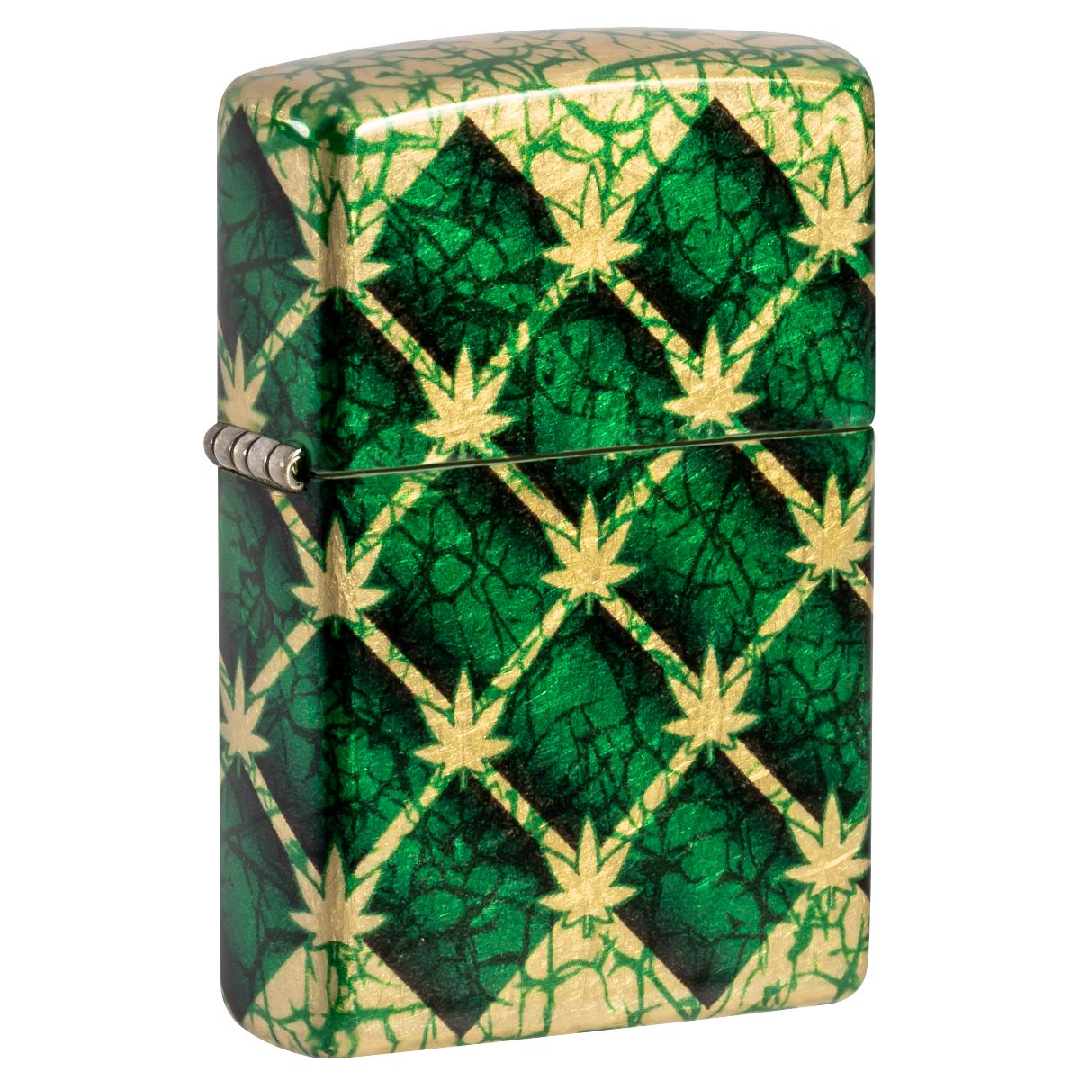 Zippo Lighter: Argyle Weed Leaves - 540 Fusion 46265