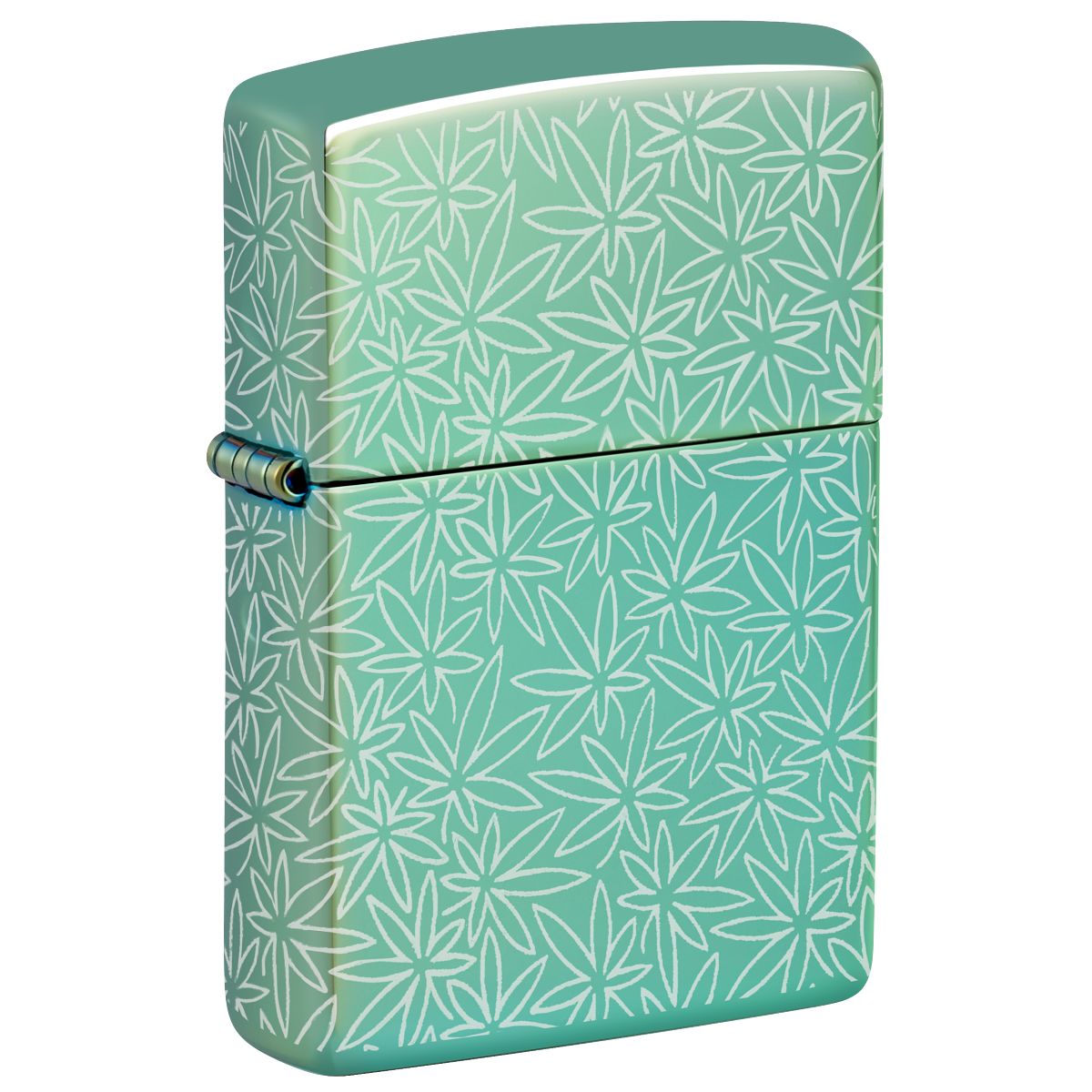 Zippo Lighter: Atomic Cannabis Design, Photo 360 - High Polish Green 46294