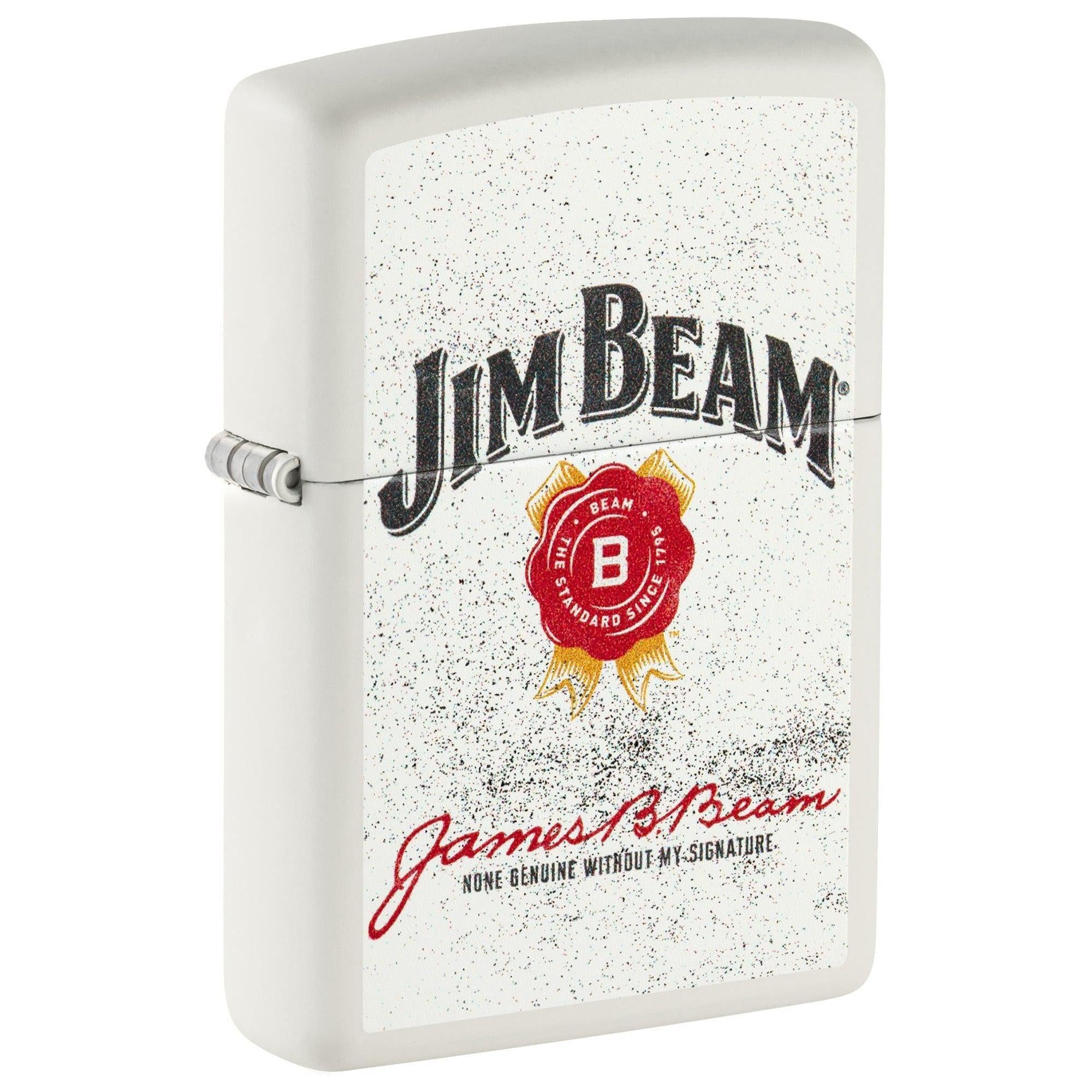 Zippo Lighter: Jim Beam Rosette Design - White Matte 46306