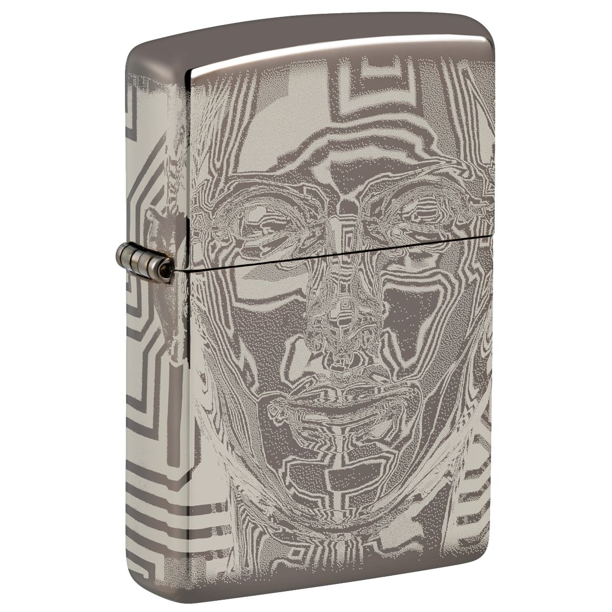 Zippo Lighter: Metal Head Design - Black Ice 46357