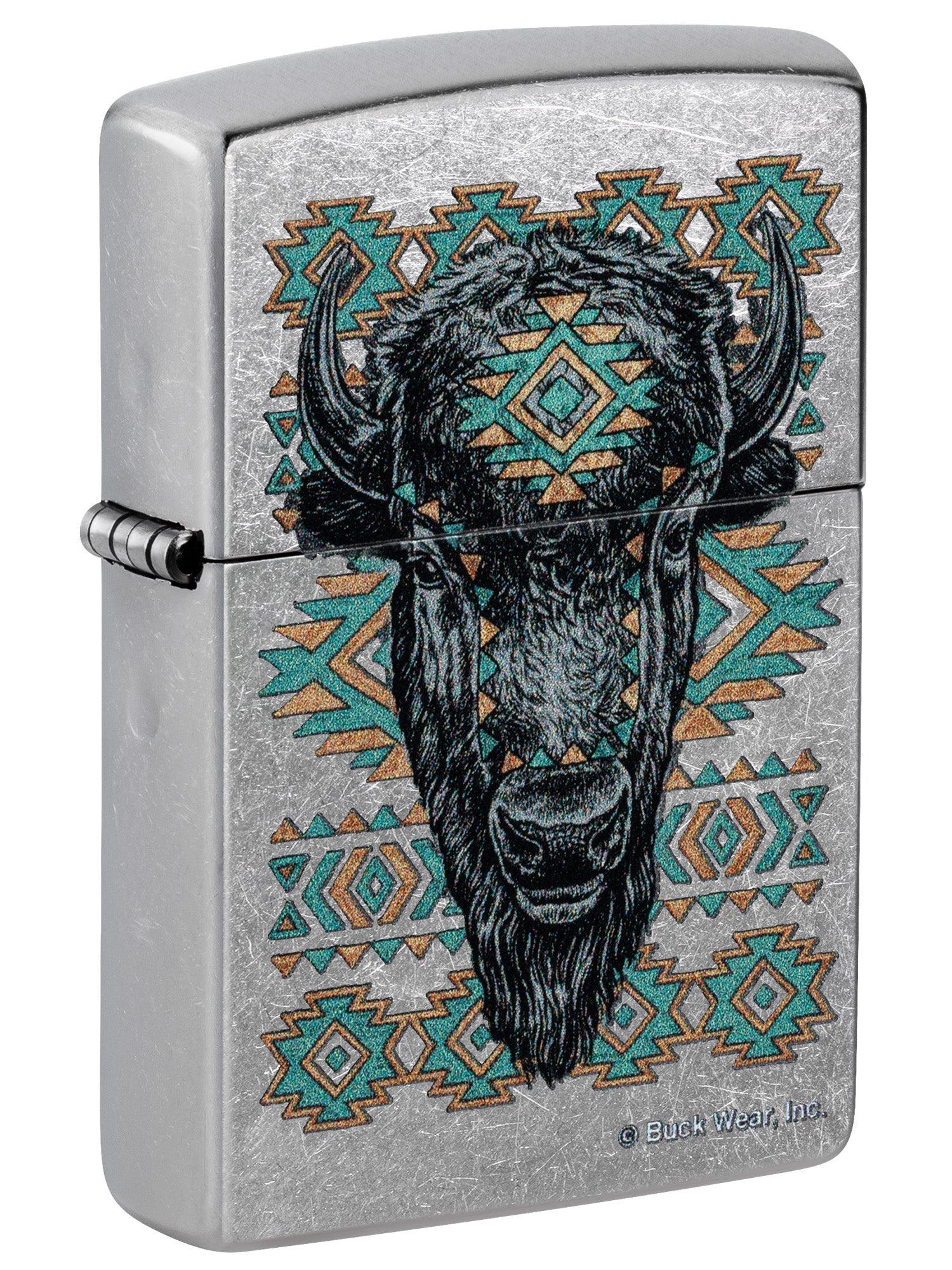 Zippo Lighter: Bison Design - Street Chrome 46422