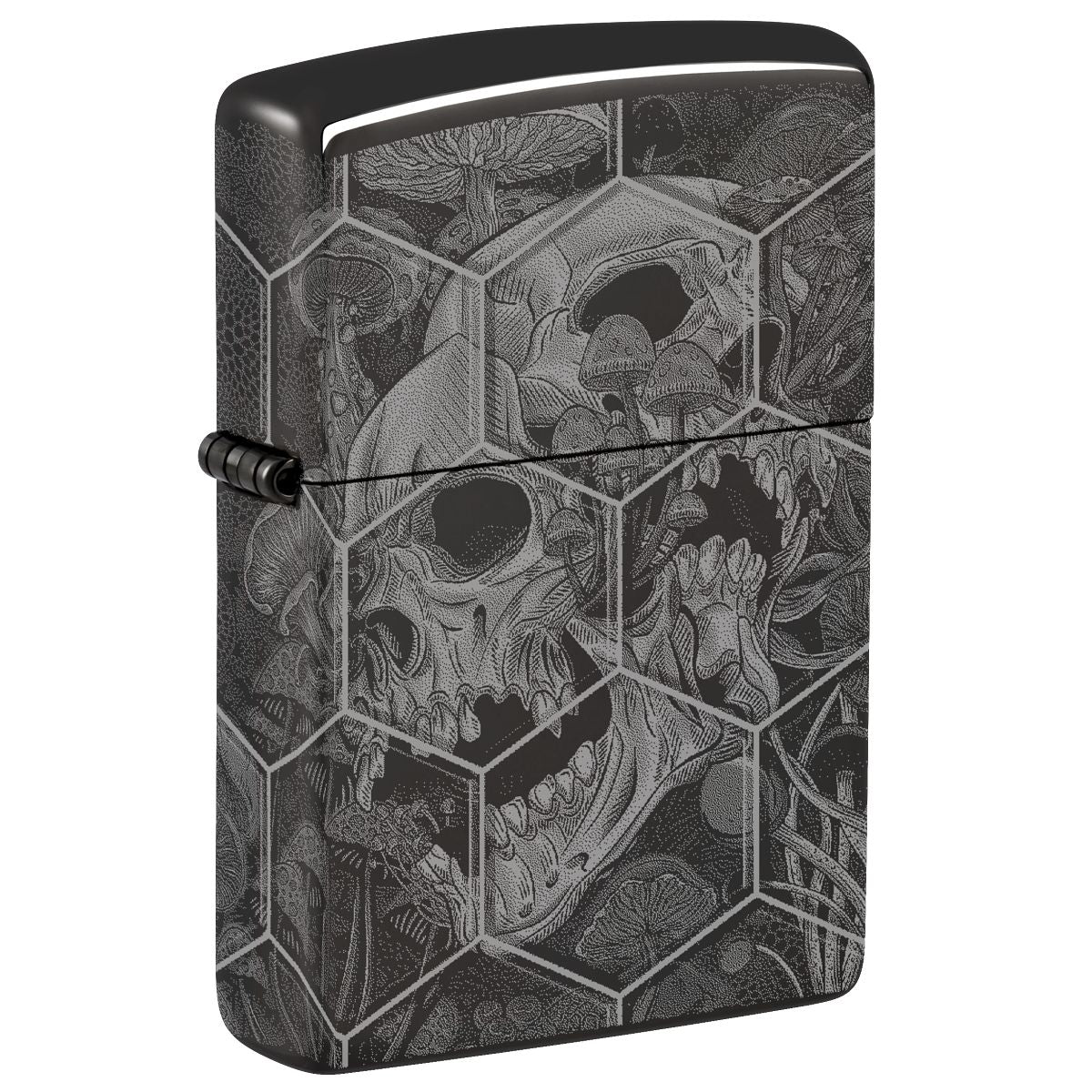 Zippo Lighter: Trippy Skull, Photo 360 - High Polish Black 46425