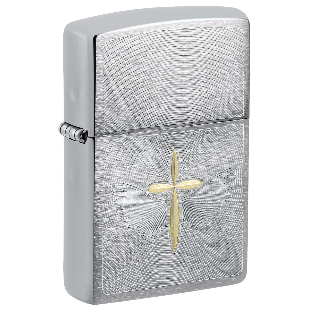 Zippo Lighter: Angel Aura Design, Engraved - Brushed Chrome 46479