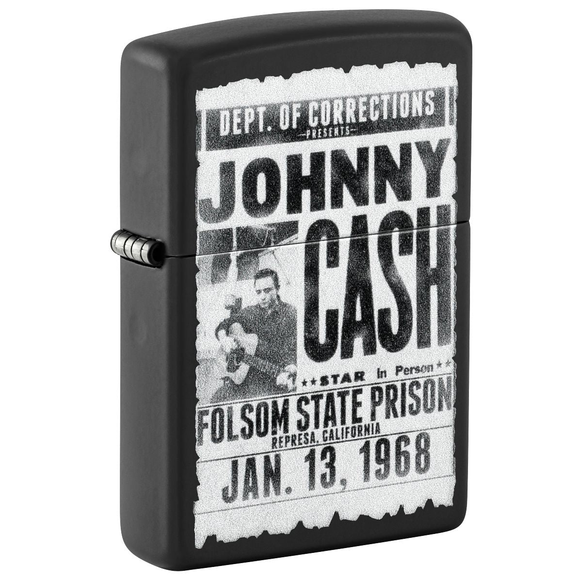Zippo Lighter: Johnny Cash, Folsom State Prison - Black Matte 46490