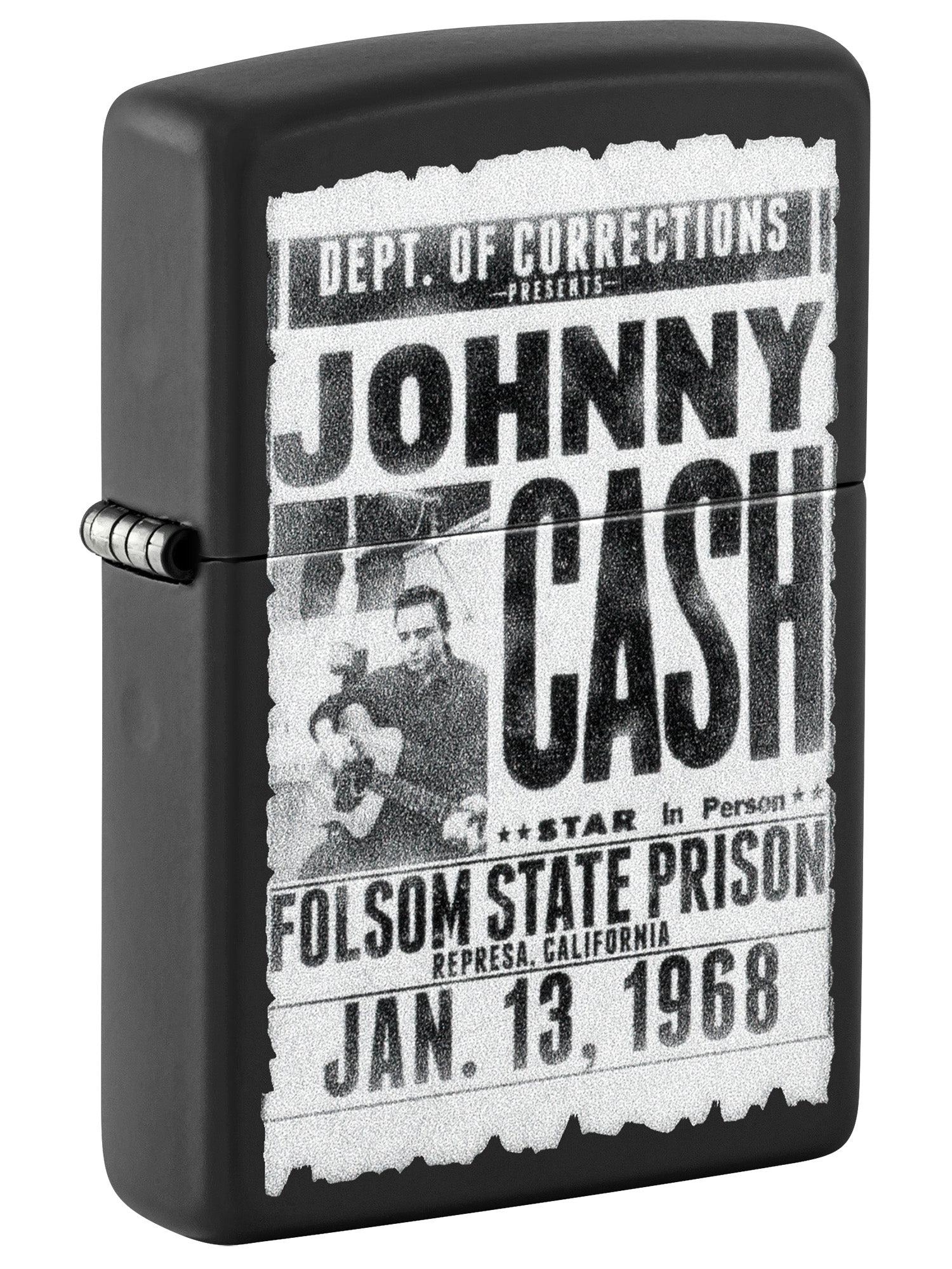 Zippo Lighter: Johnny Cash, Folsom State Prison - Black Matte 46490