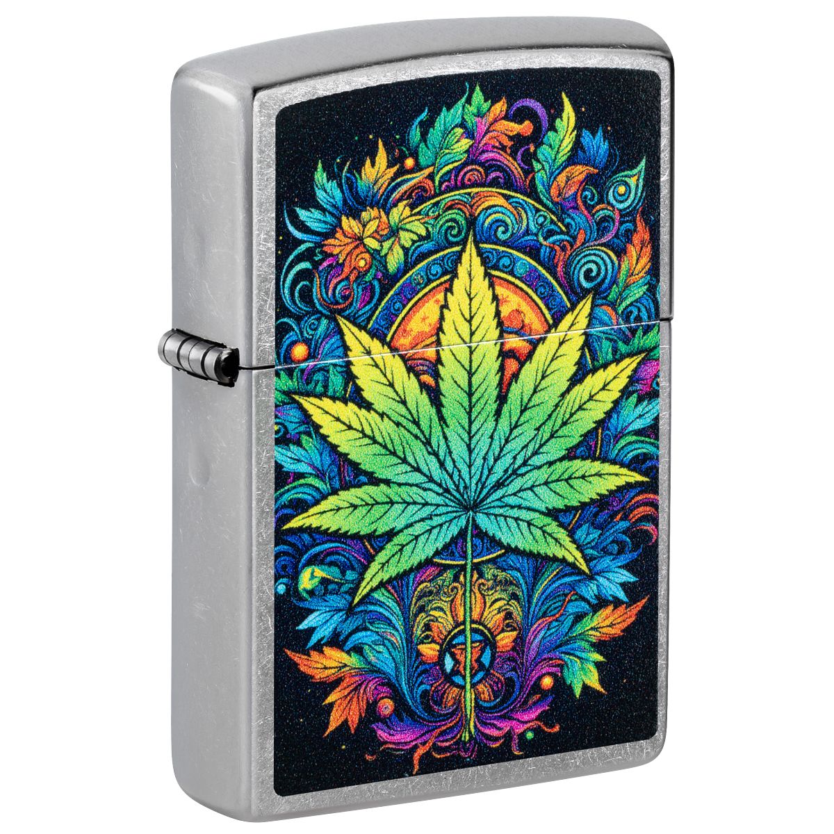 Zippo Lighter: Captivating Weed Leaf - Street Chrome 46575