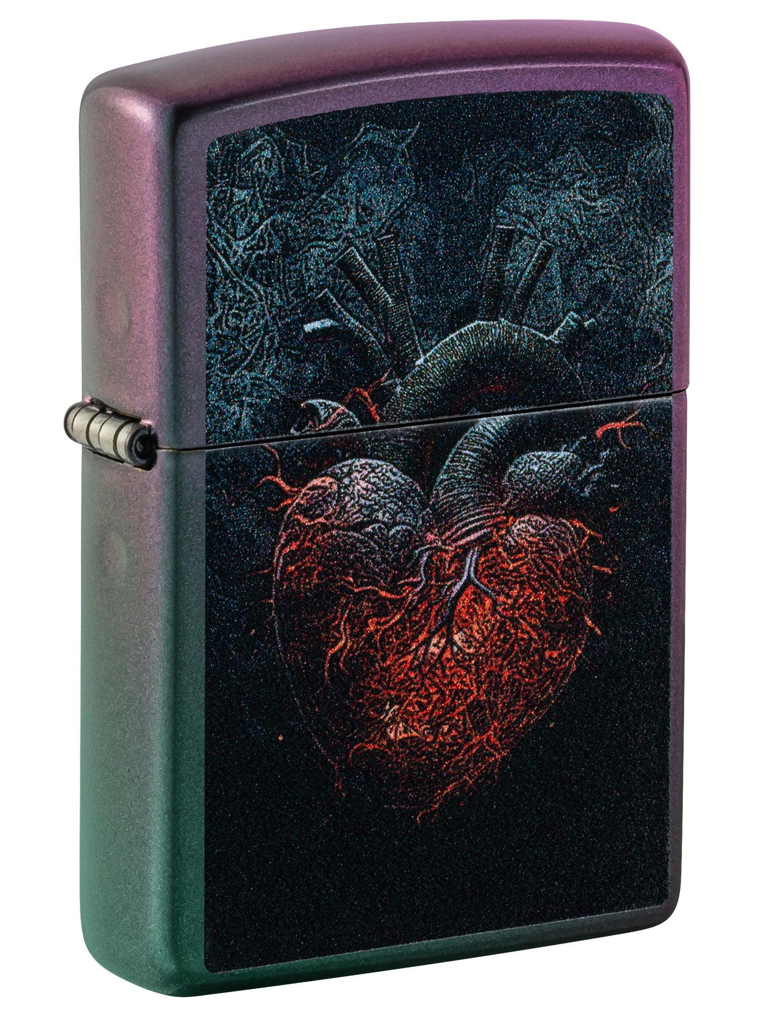 Zippo Lighter: Dark Heart Design - Iridescent 46583