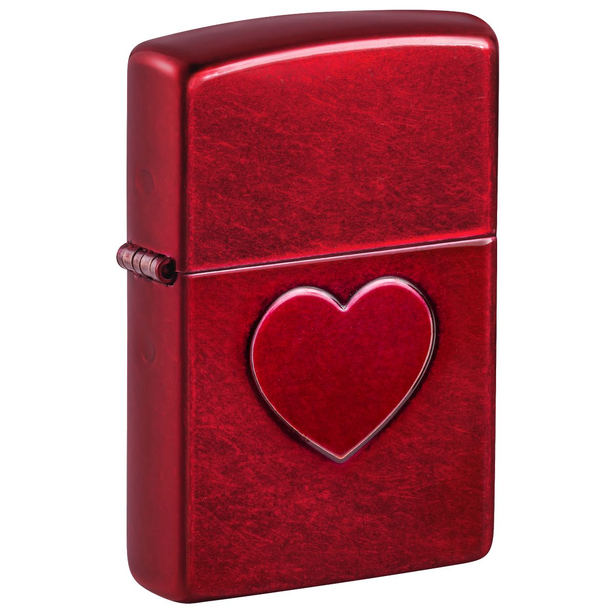 Zippo Lighter: Stamped Heart - Candy Apple Red 46588