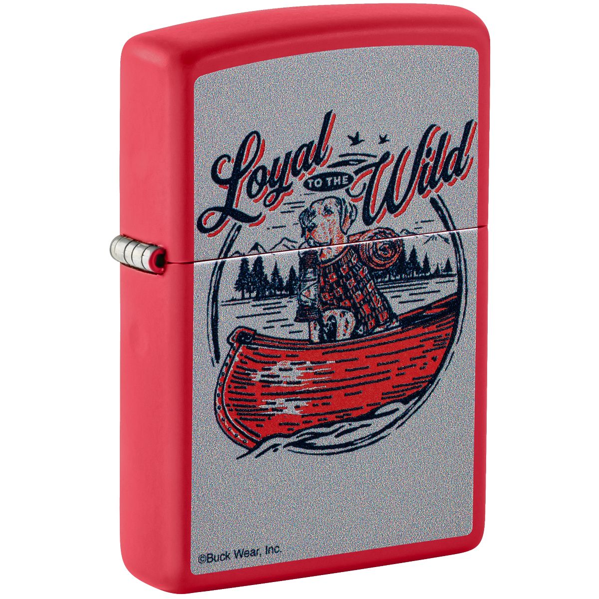 Zippo Lighter: Loyal to the Wild by Buck Wear - Red Matte 46591