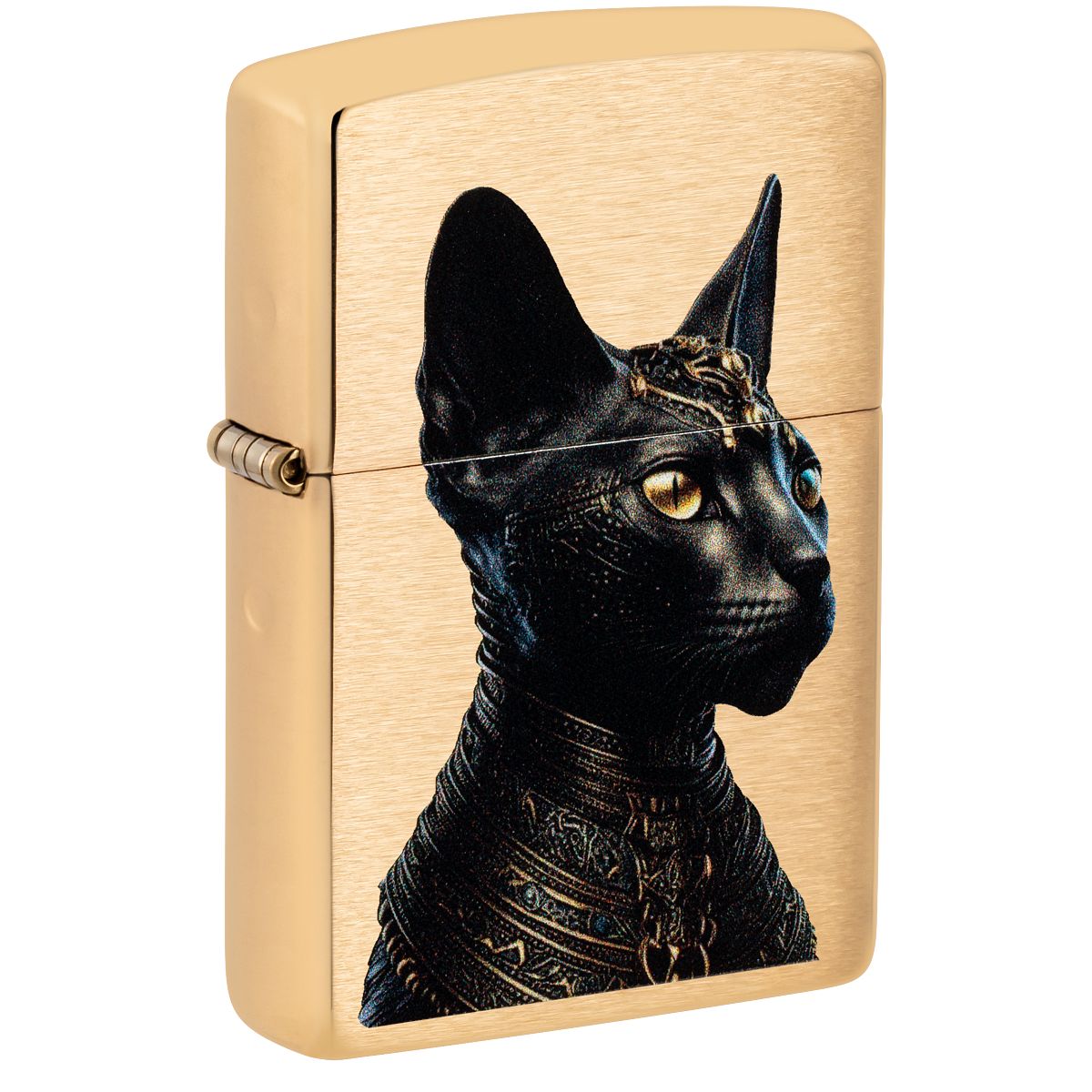 Zippo Lighter: Egyptian Cat - Brushed Brass 46616