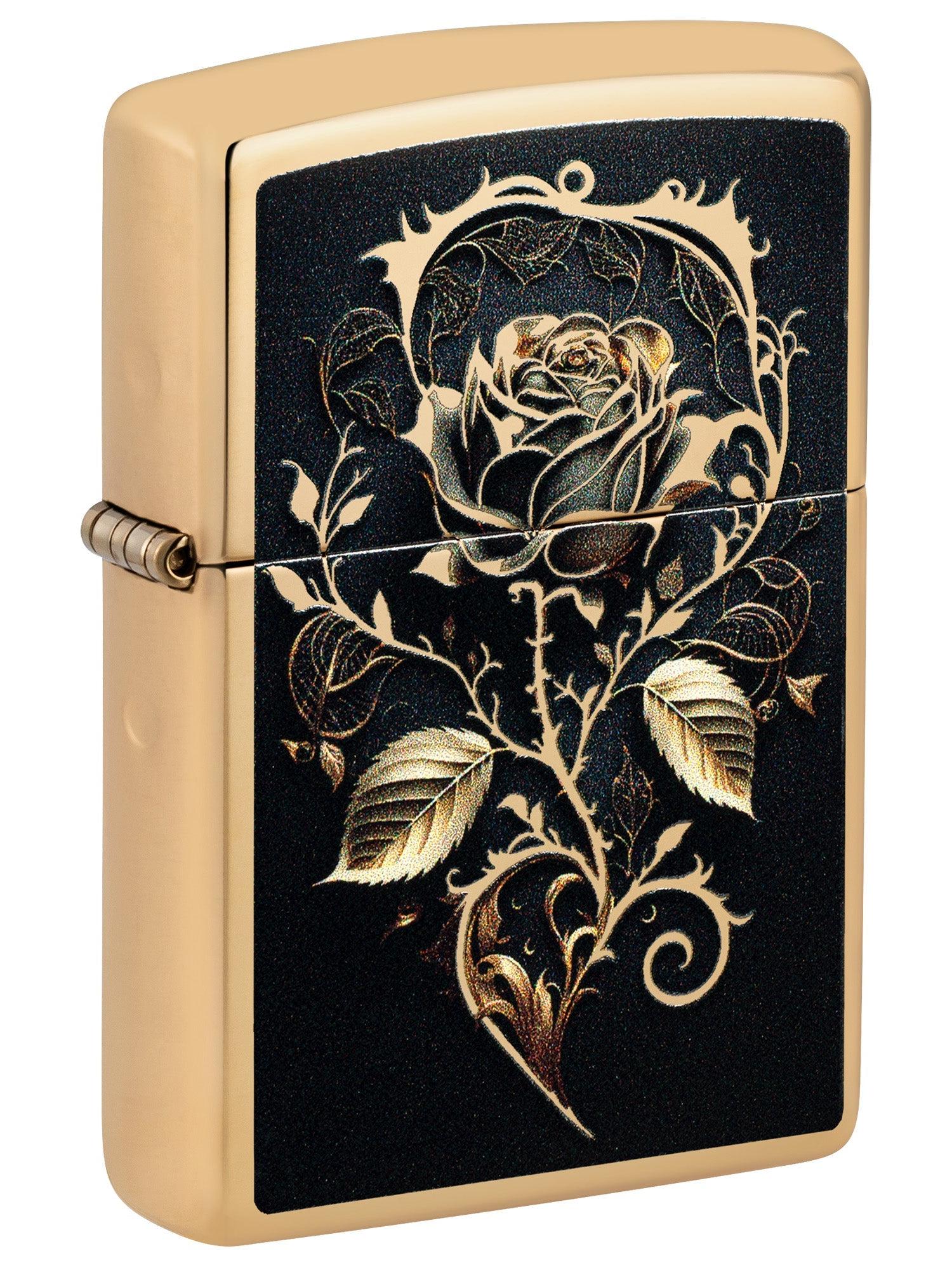 Zippo Lighter: Golden Rose - High Polish Brass 46665