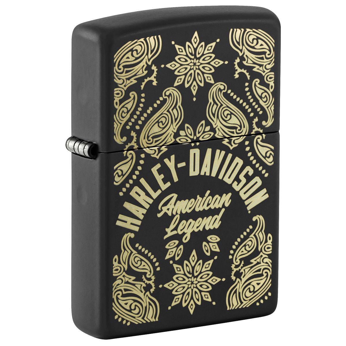 Zippo Lighter: Harley-Davidson American Legend, Engraved - Black Matte 46680
