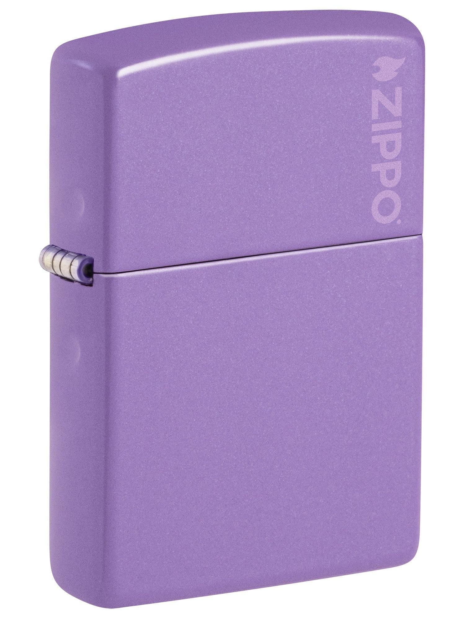 Zippo Lighter: Smokey Lavender Matte with Zippo Logo - 46681ZL
