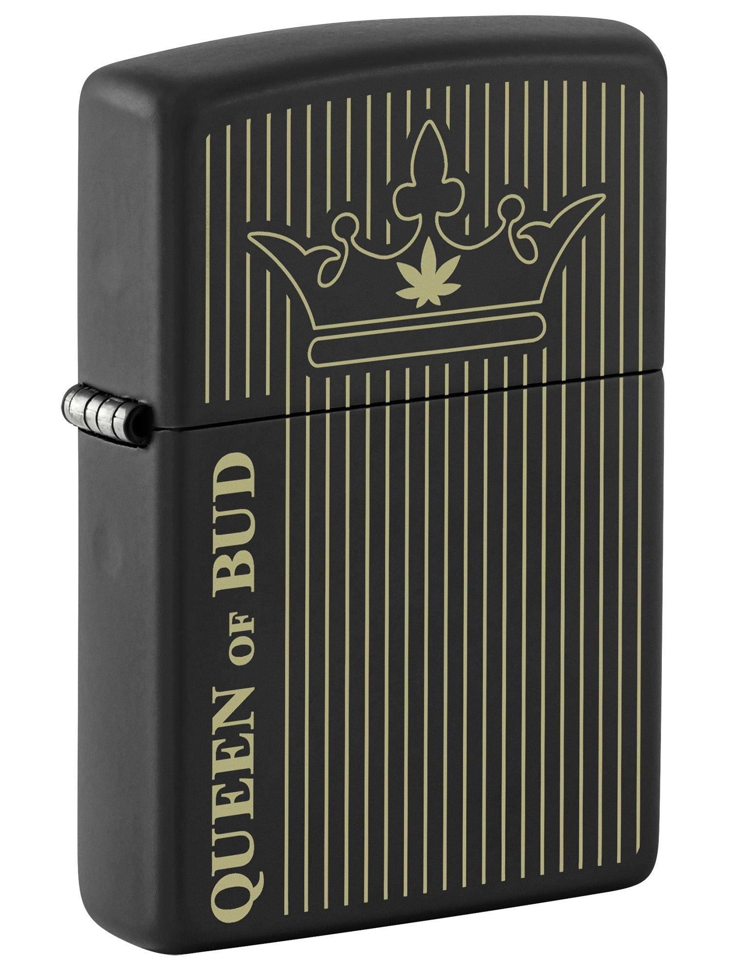 Zippo Lighter: Queen of Bud, Engraved - Black Matte 46683