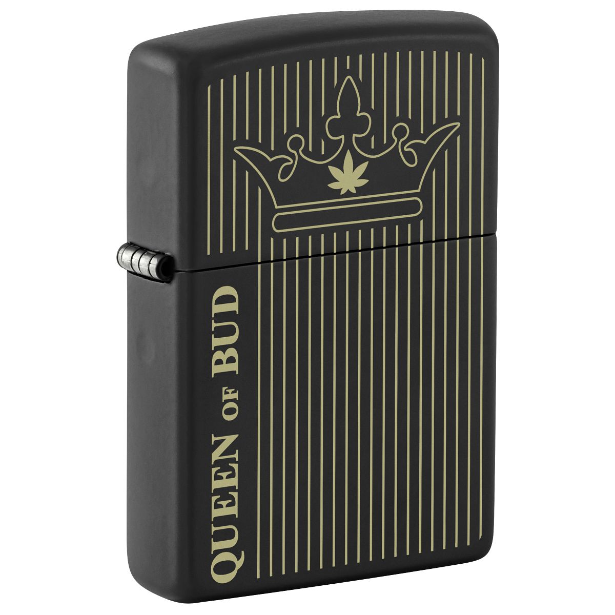 Zippo Lighter: Queen of Bud, Engraved - Black Matte 46683