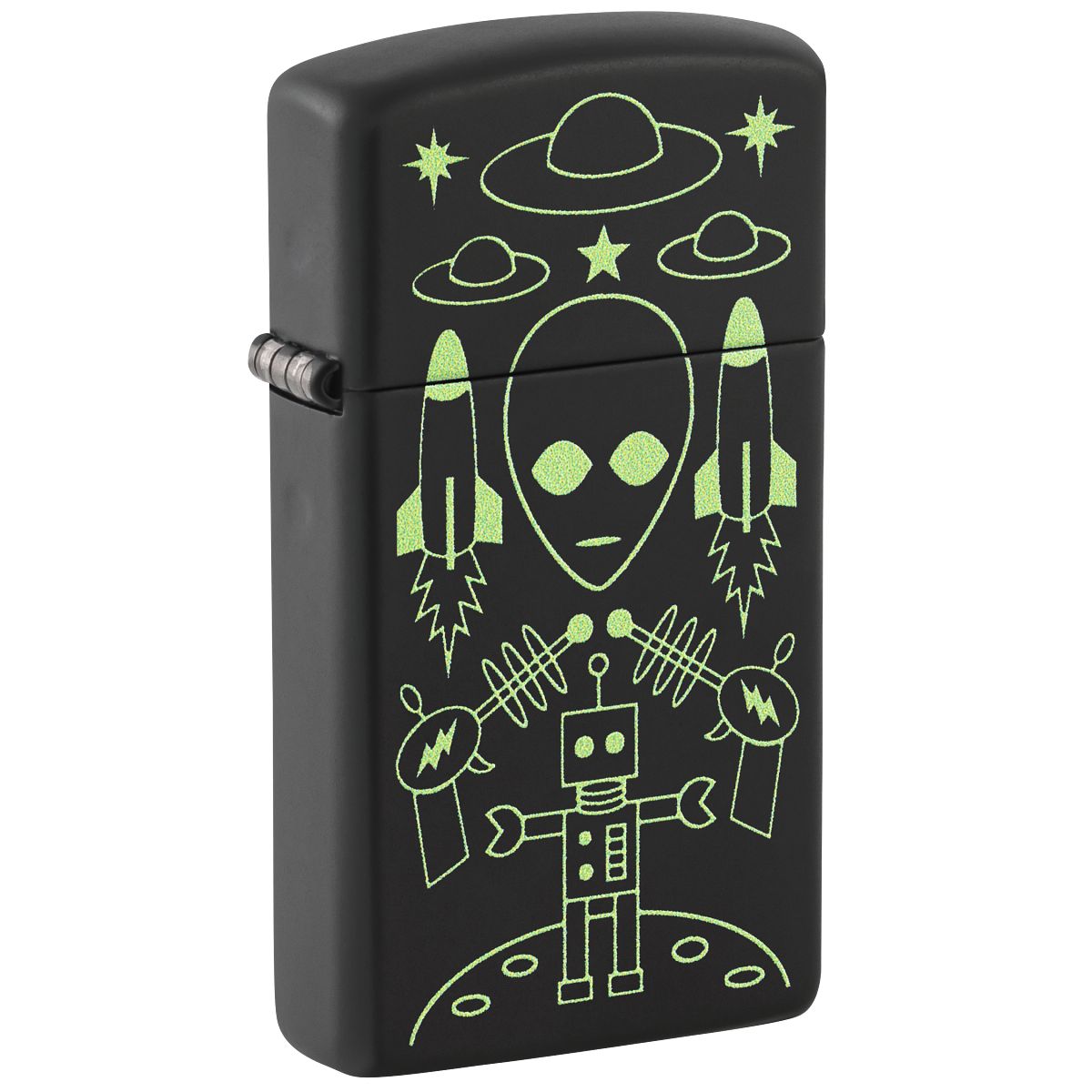 Zippo Lighter: Alien Invasion - Black Matte 46691