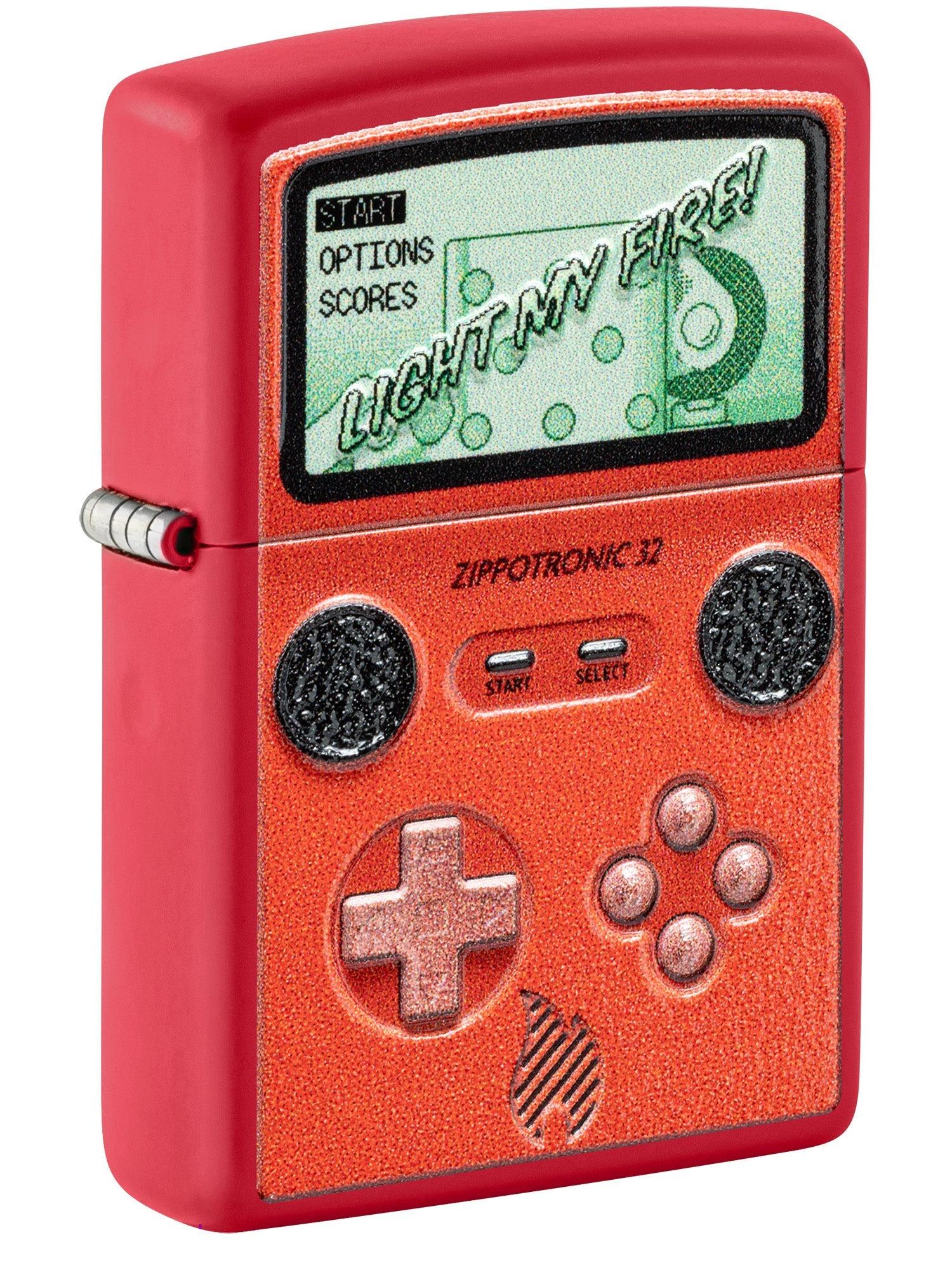 Zippo Lighter: Zippotronic Gaming Device, Texture Print - Red Matte 46700