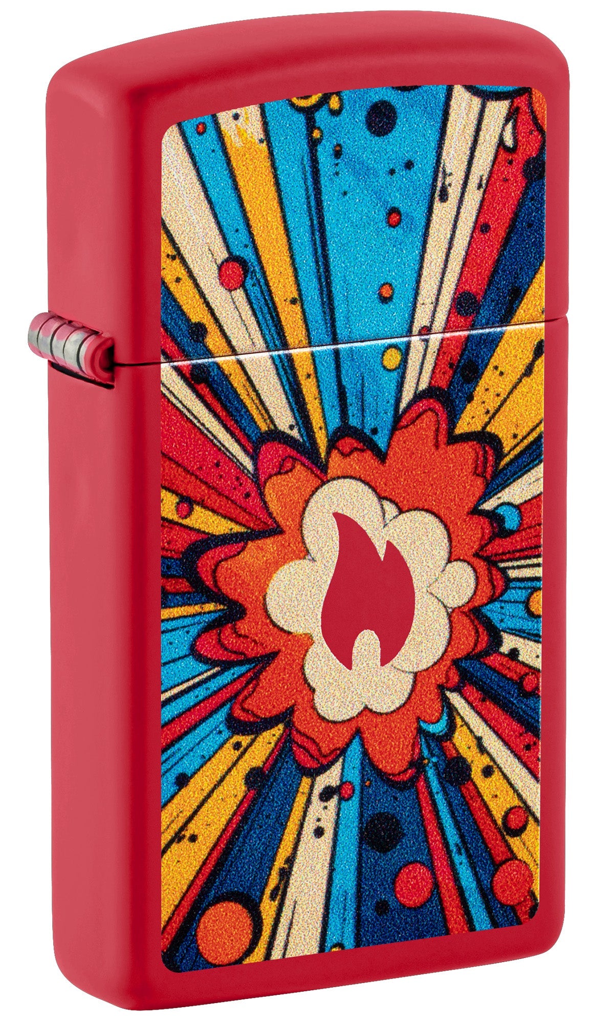Zippo Lighter: Slim, Comic Blast - Red Matte 46716