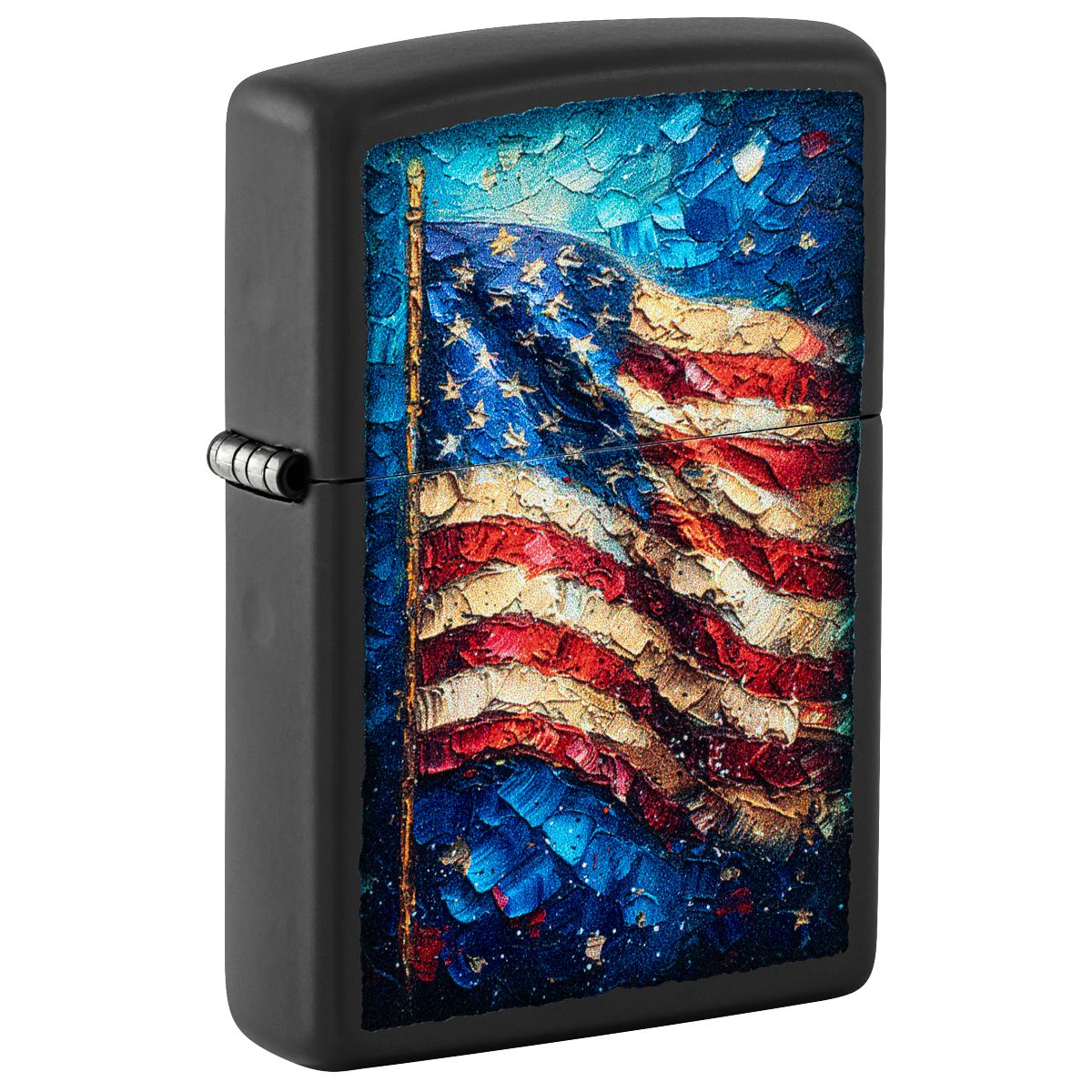 Zippo Lighter: Painted Flag Design - Black Matte 46718