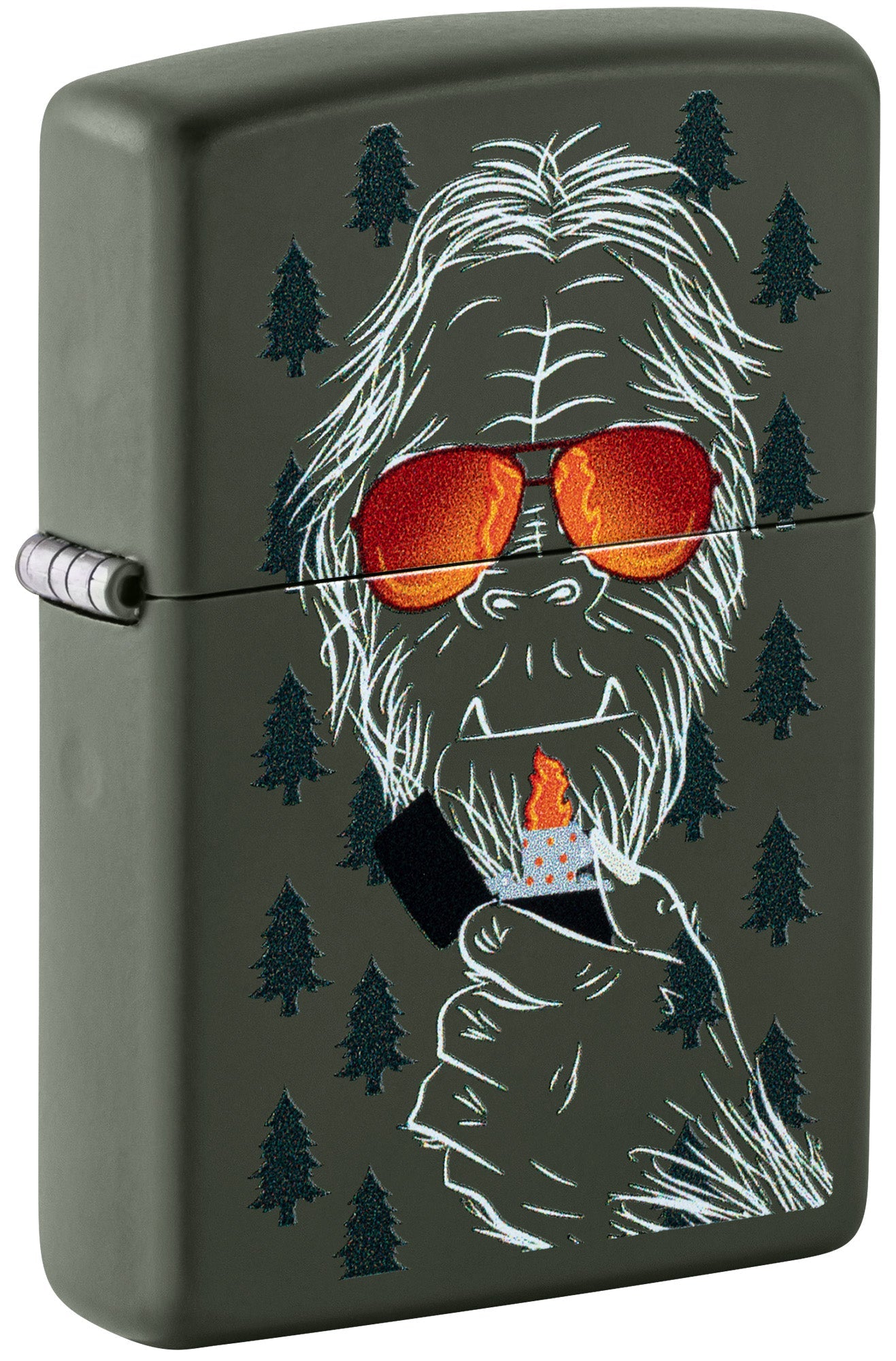 Zippo Lighter: Zipsquatch Design - Green Matte 46720