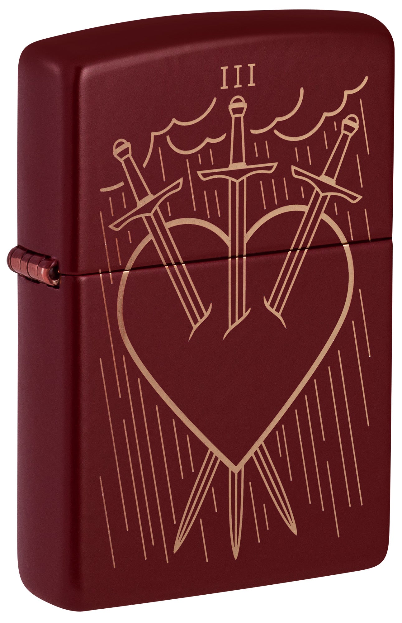 Zippo Lighter: Three of Swords Design - Merlot 46723