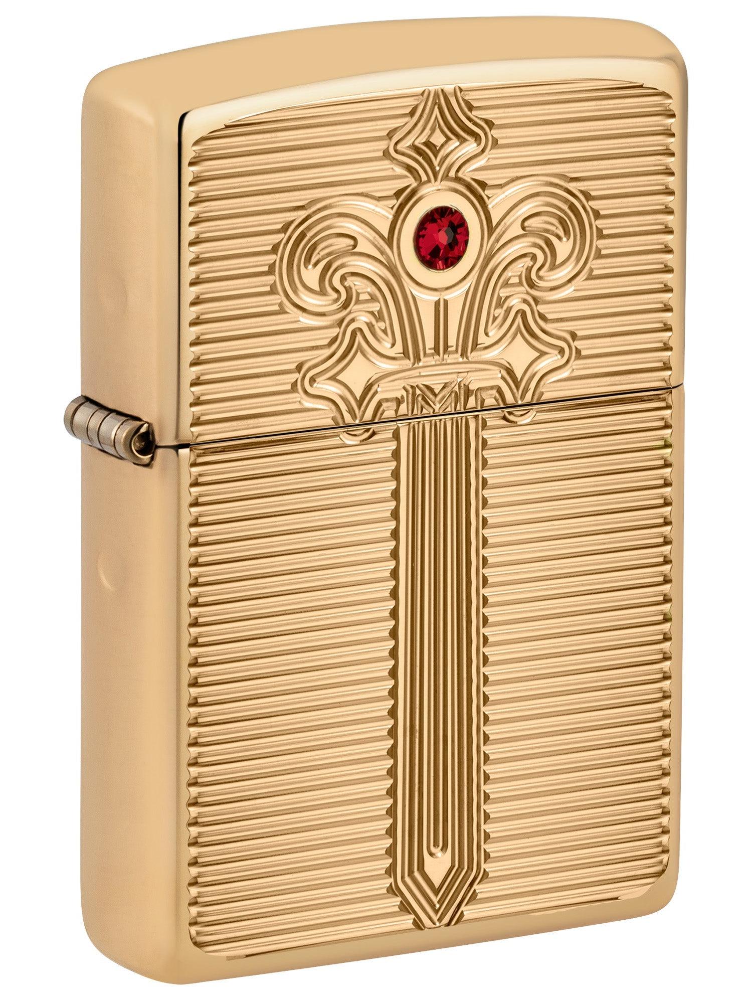 Zippo Lighter: Royal Saber Design, Deep Carved - High Polish Brass 46737