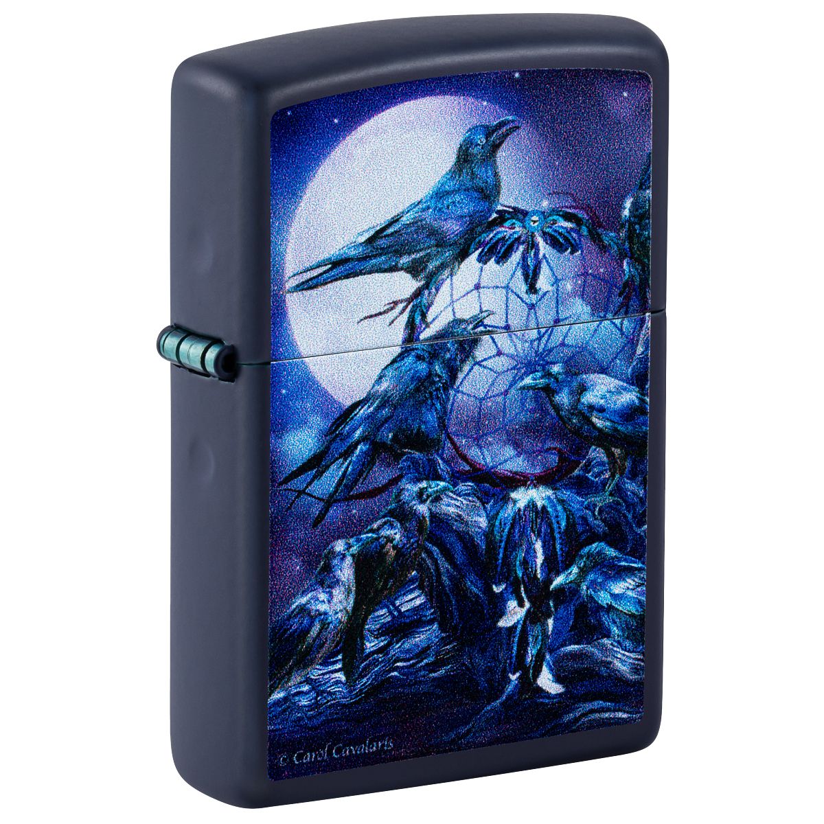 Zippo Lighter: Raven Dreams by Carol Cavalaris - Navy Blue Matte 46746