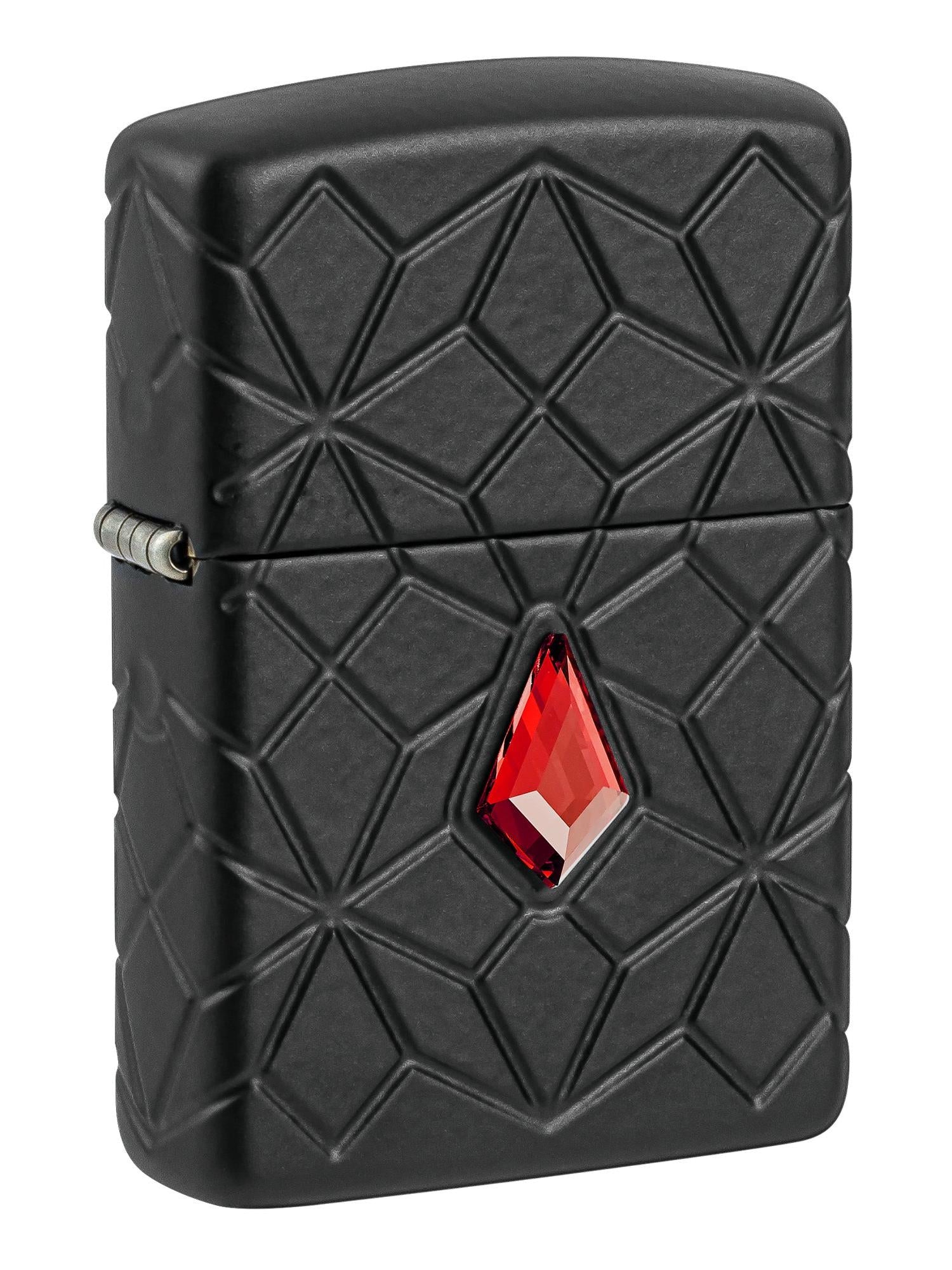 Zippo Lighter: Armor MultiCut Design with Crystal - Black Matte 46756