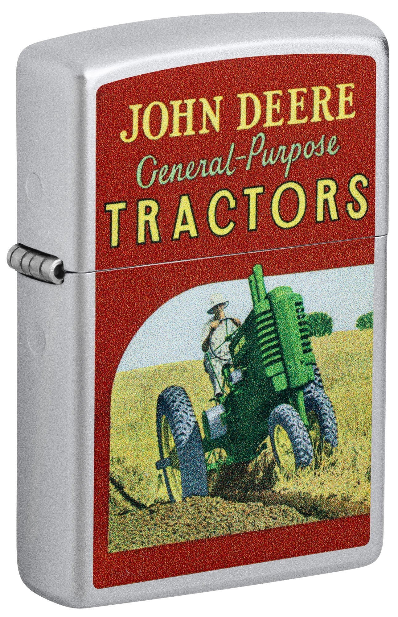 Zippo Lighter: John Deere, Vintage Ad - Satin Chrome 46757