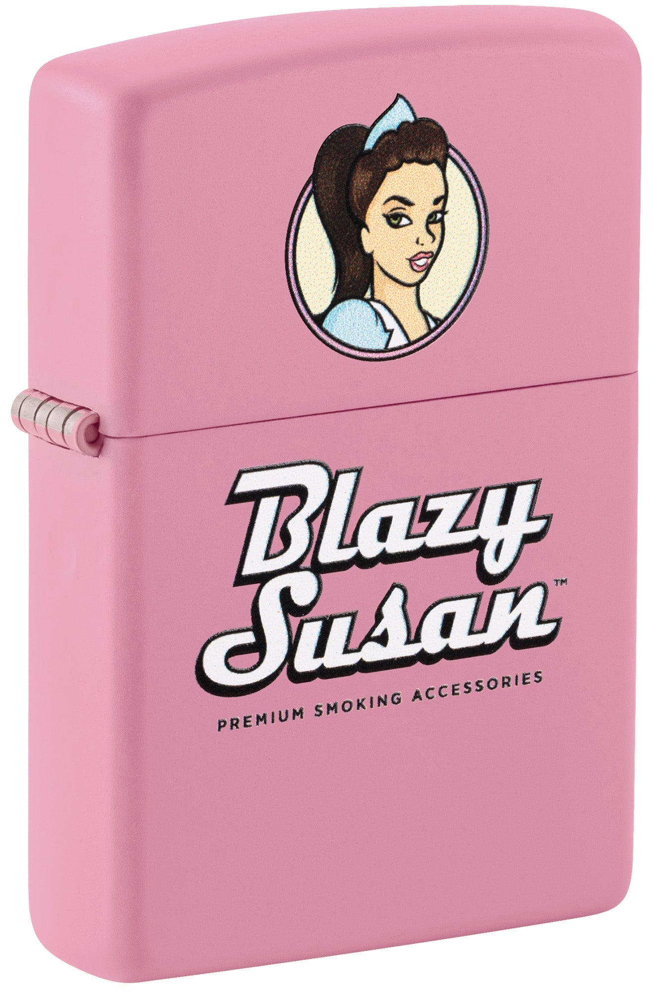 Zippo Lighter: Blazy Susan Logo - Pink Matte 46770